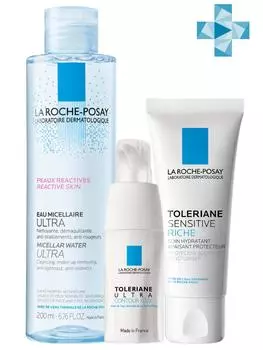 La Roche-Posay Набор Toleriane Sensitive Riche 40 мл + Toleriane Ultra Eyes 20 мл + Micellar water 200 мл (La Roche-Posay, Toleriane)