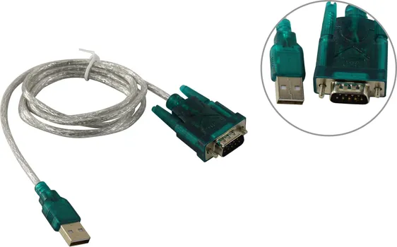 Кабель-переходник (адаптер) USB(Am)-COM(9m), 1.2 м, прозрачный, AOpen (ACU804)
