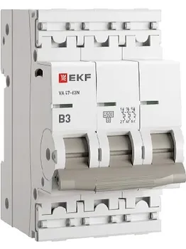 Автоматический выключатель EKF M634303B 3P 3А (B) 4,5кА ВА 47-63N PROxima