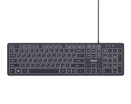 Клавиатура Filum FL-KB25-BK USB 104 кл., мембранная, черная, Windows XP/Vista/7/8/10, MacOS