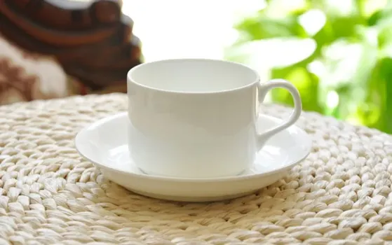 Bacugi чашка и блюдце из костяного фарфора, белая