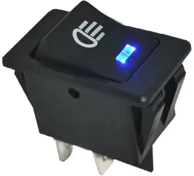 Выключатель Rexant 36-4443 клавишный 12V 35А (4с) ON-OFF с синей LED подсветкой (ASW-17D)