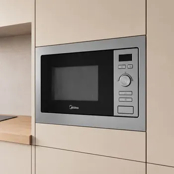 Микроволновая печь Midea AG820BJU-SS встраиваемая 20 л 34.4x59.5x38.8 см механическое управление цвет нержавеющая сталь