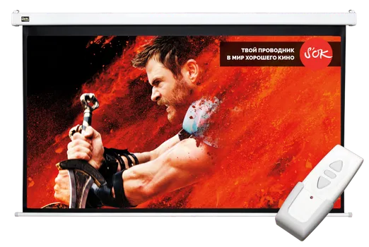 Экран для проектора рулонный S'OK Motoscreen SCPSM-266x150FG-ED60, настенно-потолочный моторизированный, 120" 16:9 266x150 Fiberglass, ПДУ (SCPSM-266x150FG-ED60)
