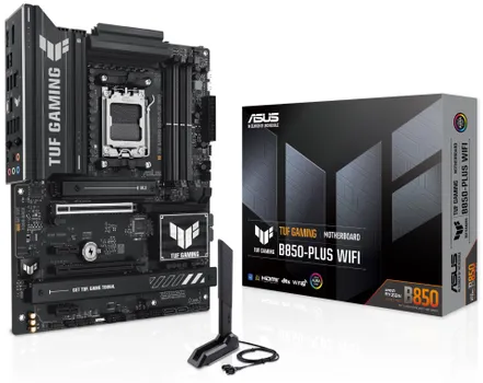 Материнская плата ATX ASUS TUF GAMING B850-PLUS WIFI 90MB1J30-M0EAY0 (AM5, AMD B850, 4*DDR5, 4*SATA, 3*M.2, WiFi, BT, 7*USB 3.2, 2*USB 2.0, USB Type-C
