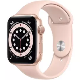 Часы Apple Watch Series 6 44mm алюминий золотистый спортивный ремешок розовый песок GPS