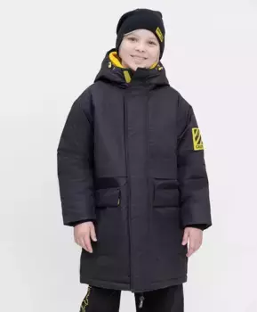 Пальто демисезонное черное Button Blue (140)