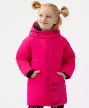Пальто демисезонное с капюшоном розовое Button Blue (104)