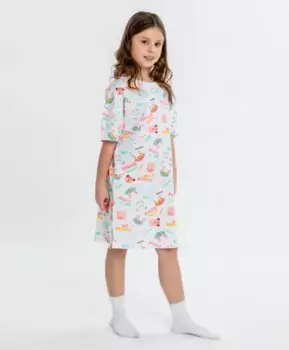 Ночная сорочка с принтом для девочки Button Blue (152-158)