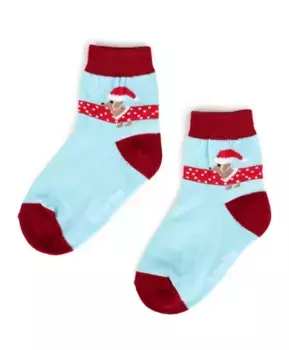 Носки с новогодним декором голубые Button Blue (22-24)