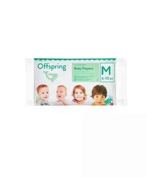 Offspring подгузники, Travel pack, M 6-10 кг. 3 шт. 3 расцветки