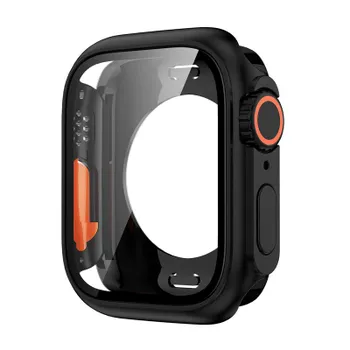 Чехол для обновления 360 для Apple Watch 8 7 45 мм Защитная пленка для экрана Жесткое закаленное стекло ПК iWatch Series 4 5 6 Se 44 мм Изменение на Ultra 49 мм 44mm Change to 49mm