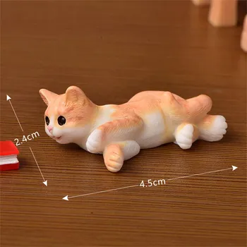 Милые фигурки кошек, игрушки, украшение комнаты, мультяшный персонаж, садовый орнамент, украшение, микроландшафт, статуэтка бонсай, изделия из смолы