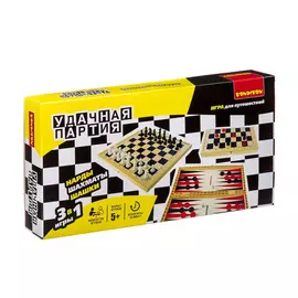 Настольная игра BONDIBON Удачная партия 3в1 шахматы, шашки, нарды ВВ3490