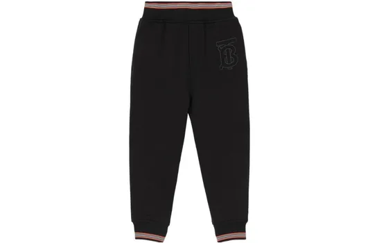 Детские трикотажные спортивные штаны Burberry, цвет Black