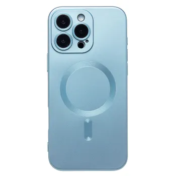 Чехол-накладка Activ SM020 Matte SafeMag для смартфона Apple iPhone 16 Pro Max, силикон, голубой (234691)