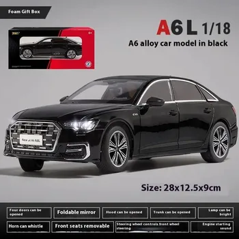 1/18 масштаб A6 L литой под давлением металлический автомобиль модель имитация звука света инерционная игрушка коллекционная витрина украшение подарок для детей