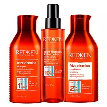 Redken Набор для дисциплины всех типов непослушных волос: Шампунь, 300 мл + Кондиционер, 300 мл + Масло-сыворотка, 125 мл (Redken, Уход за волосами)