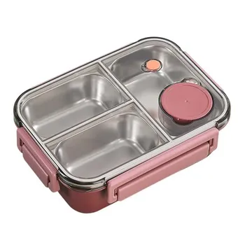 850 мл Ланч-бокс из нержавеющей стали Bento Box для взрослых, герметичный, штабелируемый зелёный