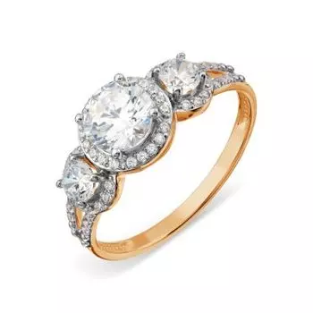 Кольцо с топазами Swarovski и бриллиантами Линии Любви