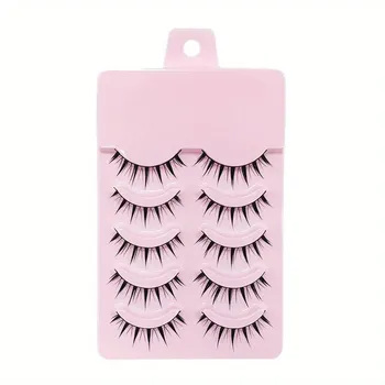 5 пар ресниц Manga Lashes Cos Dance Performance Eyelash, ресницы ручной работы для женщин, японские 3D, натуральные искусственные норковые ресницы для наращивания