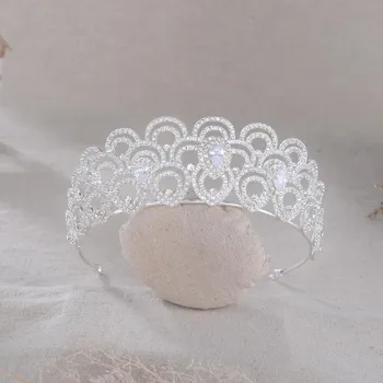 Корона из циркона в корейском стиле, свадебная корона для волос со стразами, аксессуары для свадебного платья, свадебный головной убор и волосы