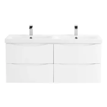 Тумба с раковиной BelBagno Marino-Cer 120 с двумя чашами белый