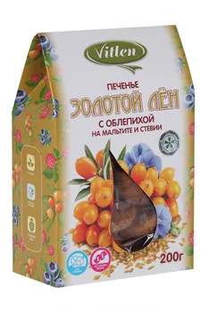 Печенье Vitlen Золотой лен с облепихой, 200 г