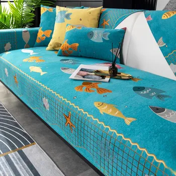 Sofa Cushion Four Seasons Universal Simple Modern Chenille High-End Non-Slip Seat Cushions Sofa Cover All-Inclusive Universal Cover 70*70CM