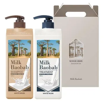 Оригинальный подарочный набор для волос Milk Baobab из 2 предметов, 1 корейский набор для ухода за волосами, подарочный набор из 2 предметов для тела Milk Baobab, 1 корейский набор для ухода за телом wash1000ml+lotion500ml