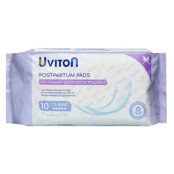 Uviton Прокладки послеродовые Classic 10 шт./ 5 капель.
