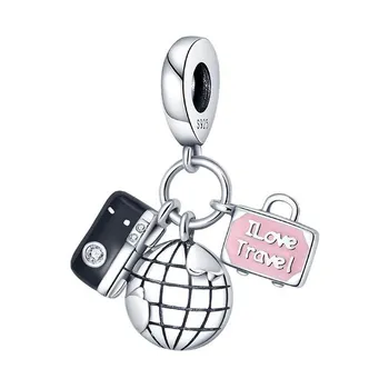 Оригинальный модный браслет-подвески Plata De Ley 925, оригинальная губная помада на высоком каблуке, воздушные шары, подвески, бусины, сделай сам, изготовление ювелирных изделий