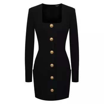 Шерстяное платье Balmain