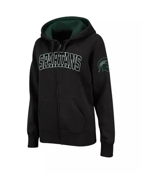 Женская толстовка с капюшоном Michigan State Spartans с арочным именем и застежкой-молнией Colosseum, черный