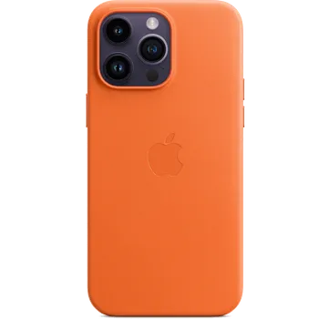 Чехол-крышка Apple MagSafe для iPhone 14 Pro Max, кожа, оранжевый (MPPR3)