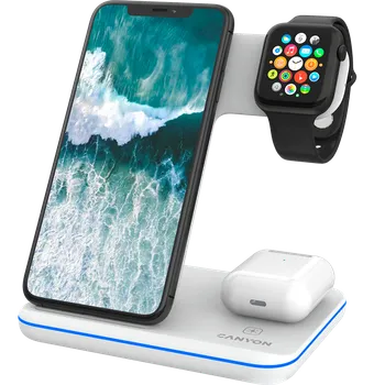Зарядное устройство беспроводное Canyon Qi WS-303 15W, белое
