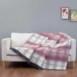 Плед Arya Home Eskose белый с розовым и серым 150х200 см