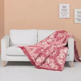 Плед Arya Home Gillan бежевый с красным 200х220 см