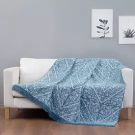 Плед Arya Home Juan белый с голубым 150х200 см