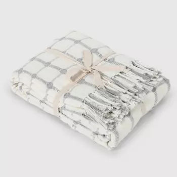 Плед хлопковый Homelines textiles cage 180x200 см grey