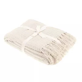 Плед вафельный Homelines textiles solid 180x200cm cream