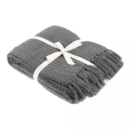 Плед вафельный Homelines textiles solid 220x240cm dark grey