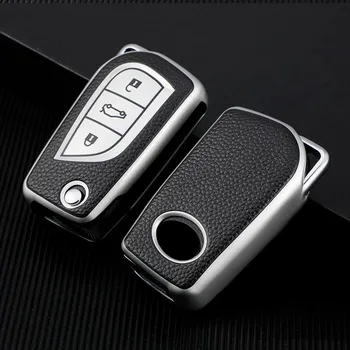 Для Toyota Corolla Camry Altis Auris Aygo Yaris RAV4 Verso, автомобильный складной откидной чехол для ключей, защитный чехол, сумка, держатель для ключей, брелок красный