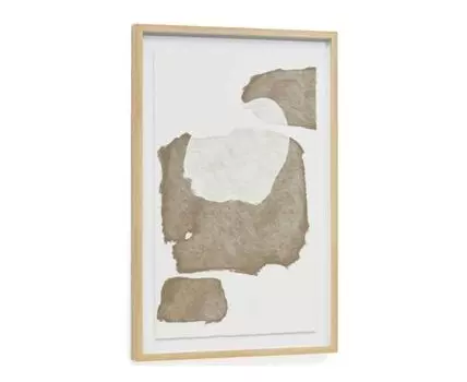 Torroella Абстрактная картина в белом и коричневом цвете 60 x 90 см
