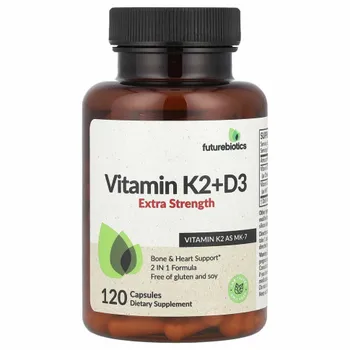 FutureBiotics, Витамин K2 + D3, с повышенной силой действия, 120 капсул