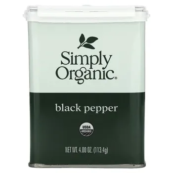 Simply Organic, Молотый черный перец, 113,4 г (4 унции)
