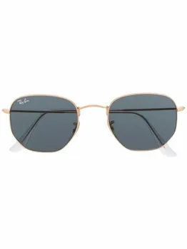 Ray-Ban солнцезащитные очки в шестиугольной оправе, золотистый