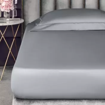Простыня на резинке Togas Рапсодия серый 90x200+30 см