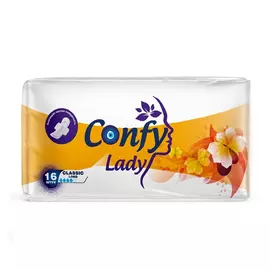 Прокладки Confy Lady гигиенические женские Classic Long с крылышками,16 шт