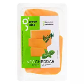 Продукт со вкусом сыра Green Idea Чеддер нарезка 150 г